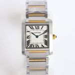TW Factory Cartier France Tank Sapphire Fisheye Glass 316LSteel 30*25/25*20MM 751 Movement Two-tone Watch